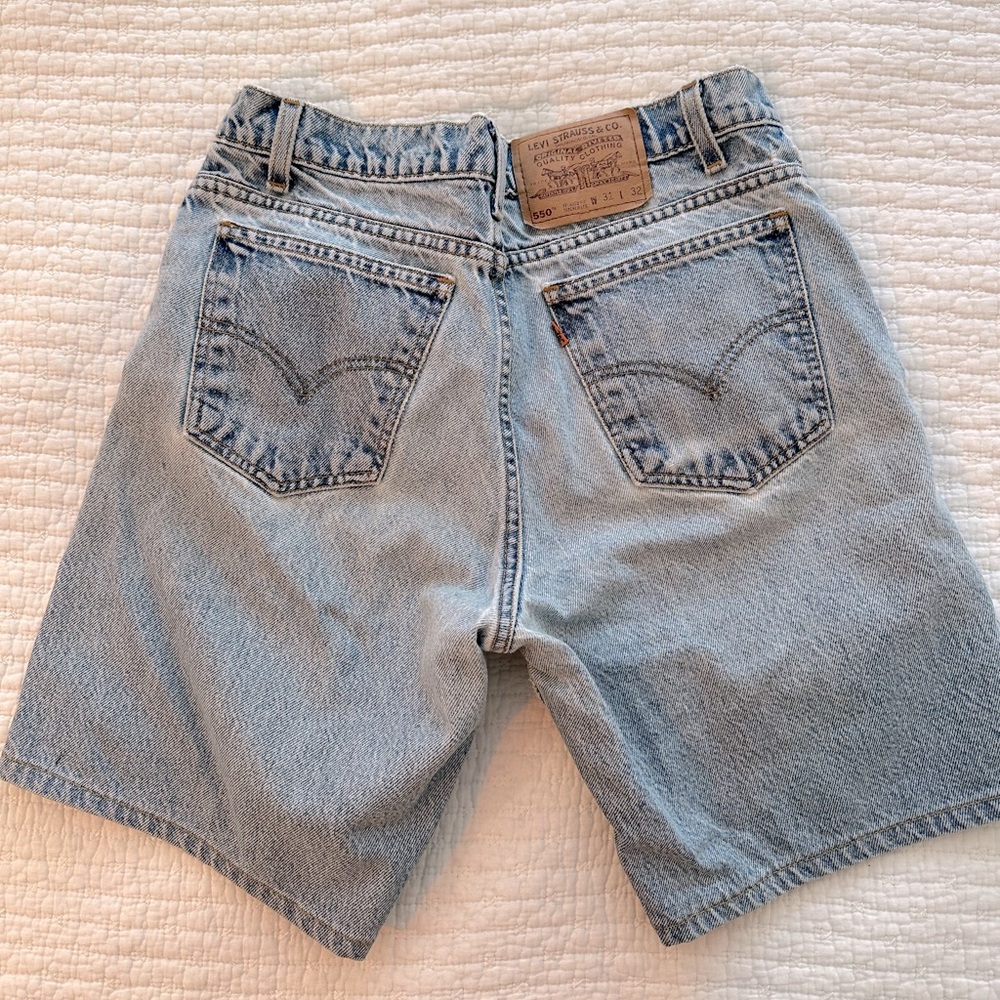 Levi's Midrise Long Denim Shorts